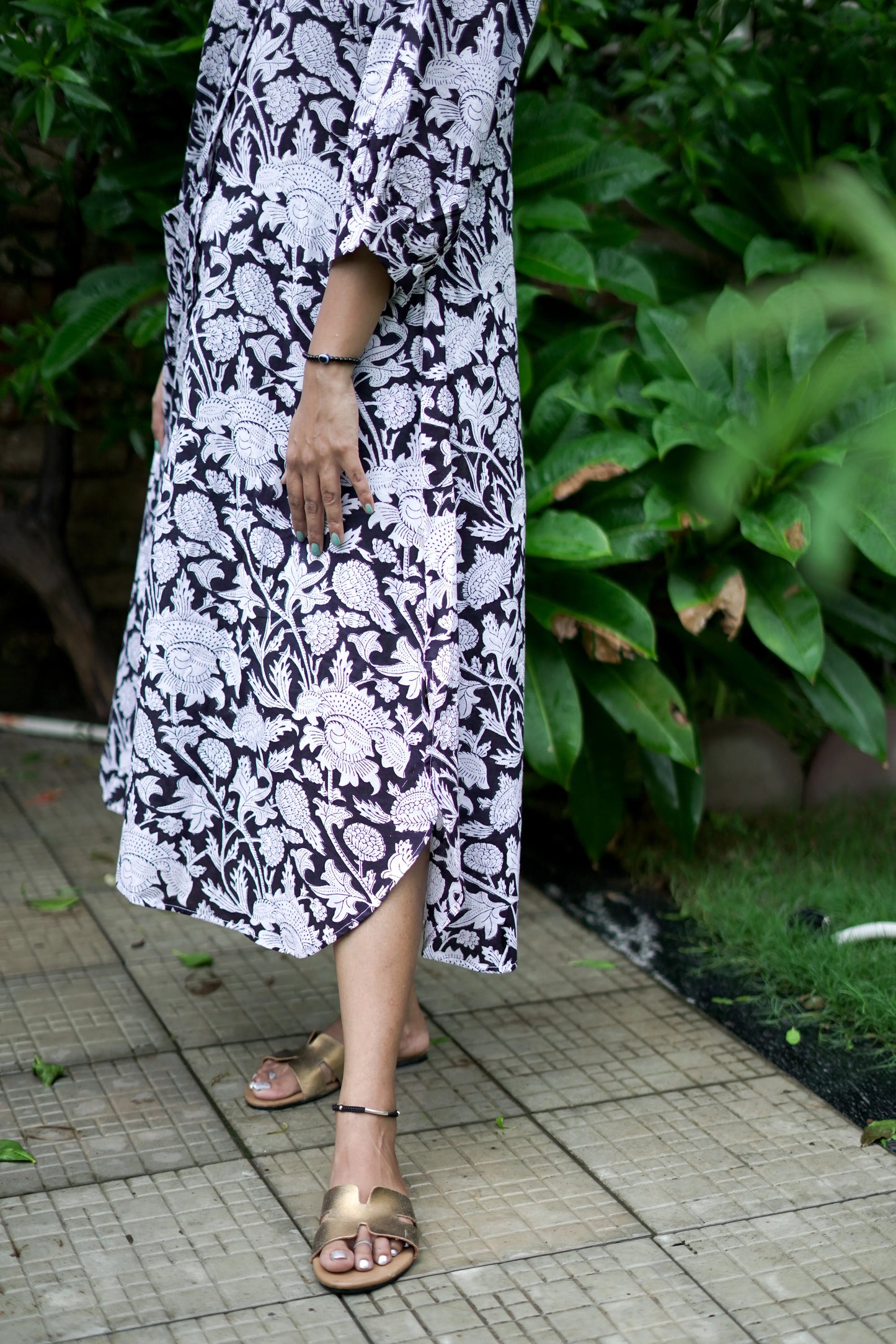 Black Floral Shirt Dress