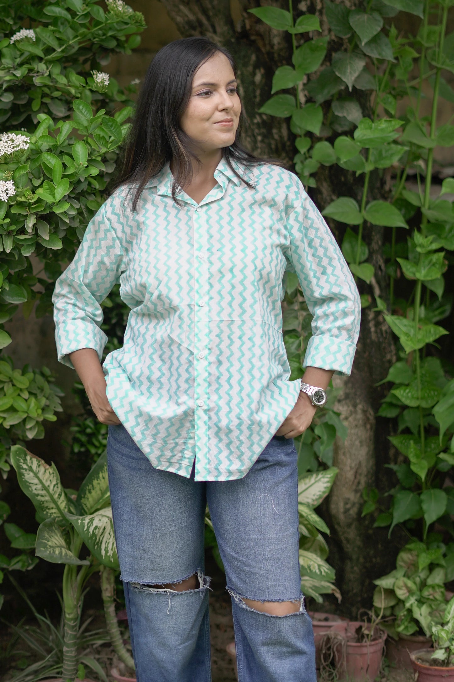 Cool Blue Zigzag Shirt