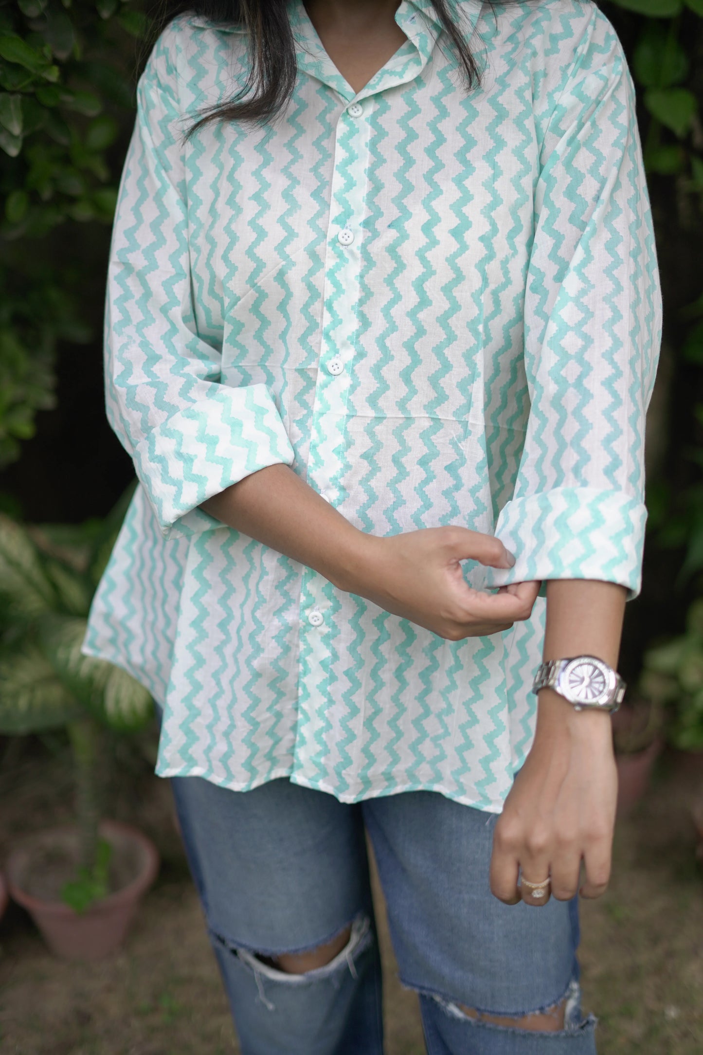 Cool Blue Zigzag Shirt