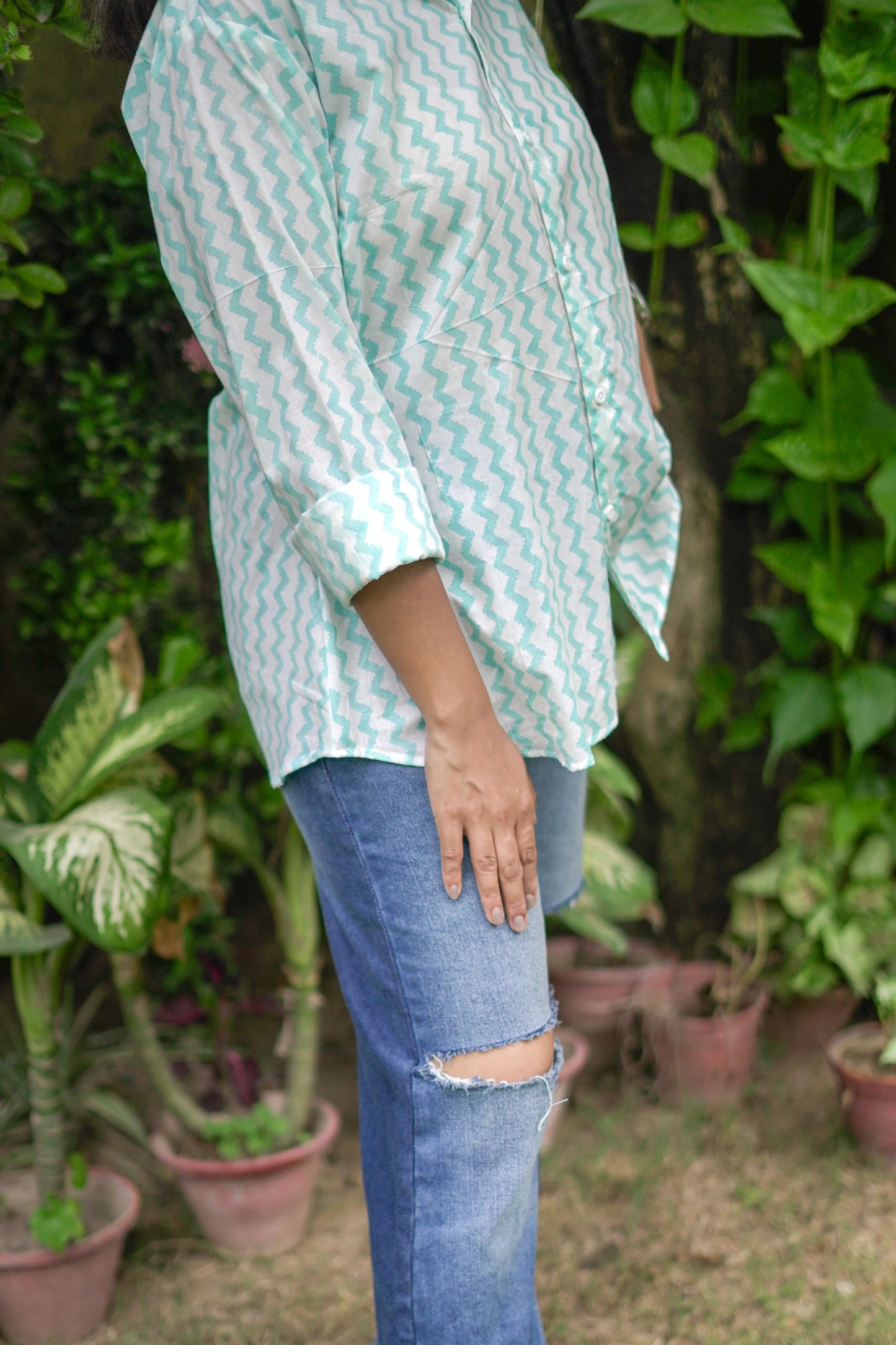 Cool Blue Zigzag Shirt