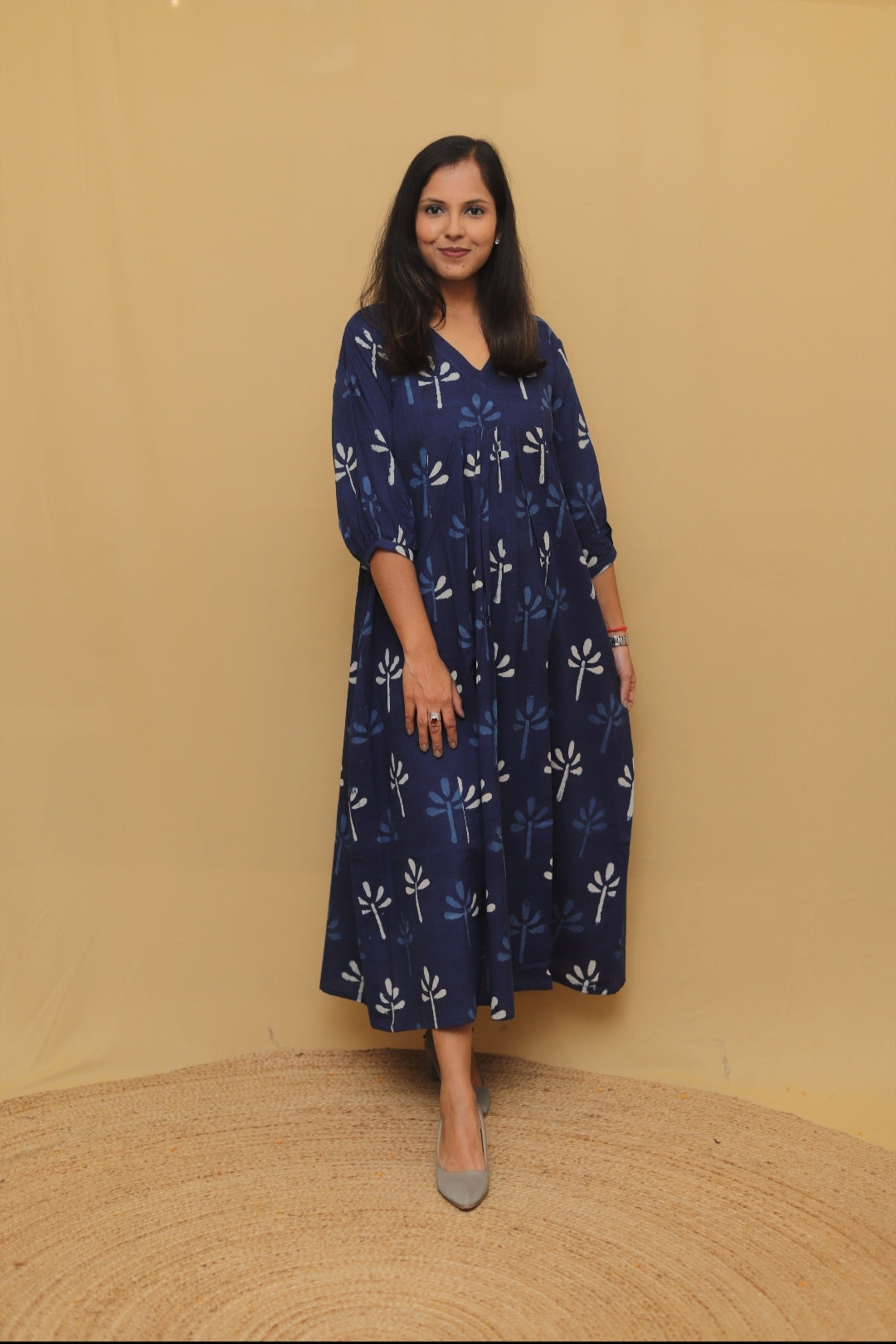 Indigo Serenity Blossom Dress