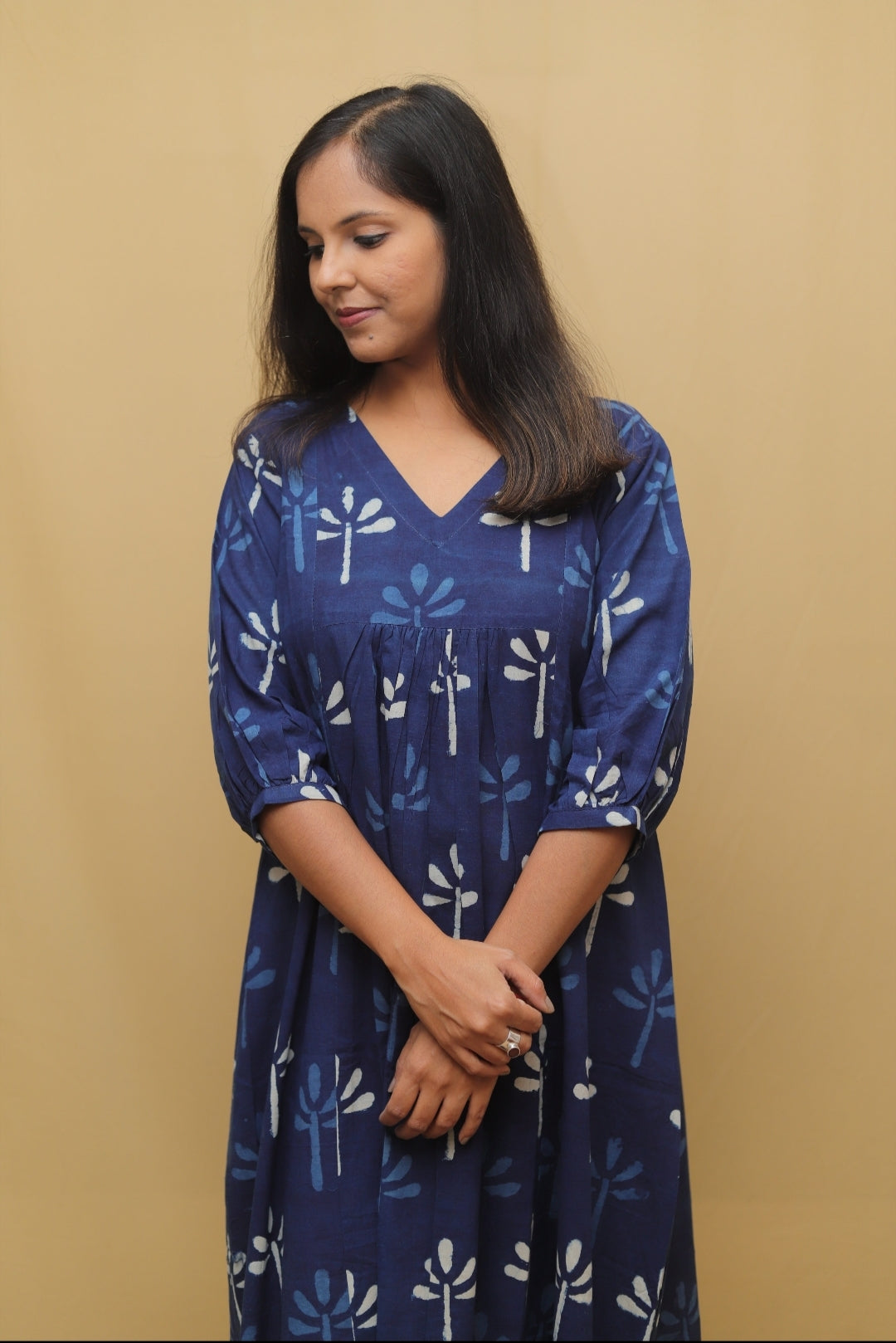 Indigo Serenity Blossom Dress