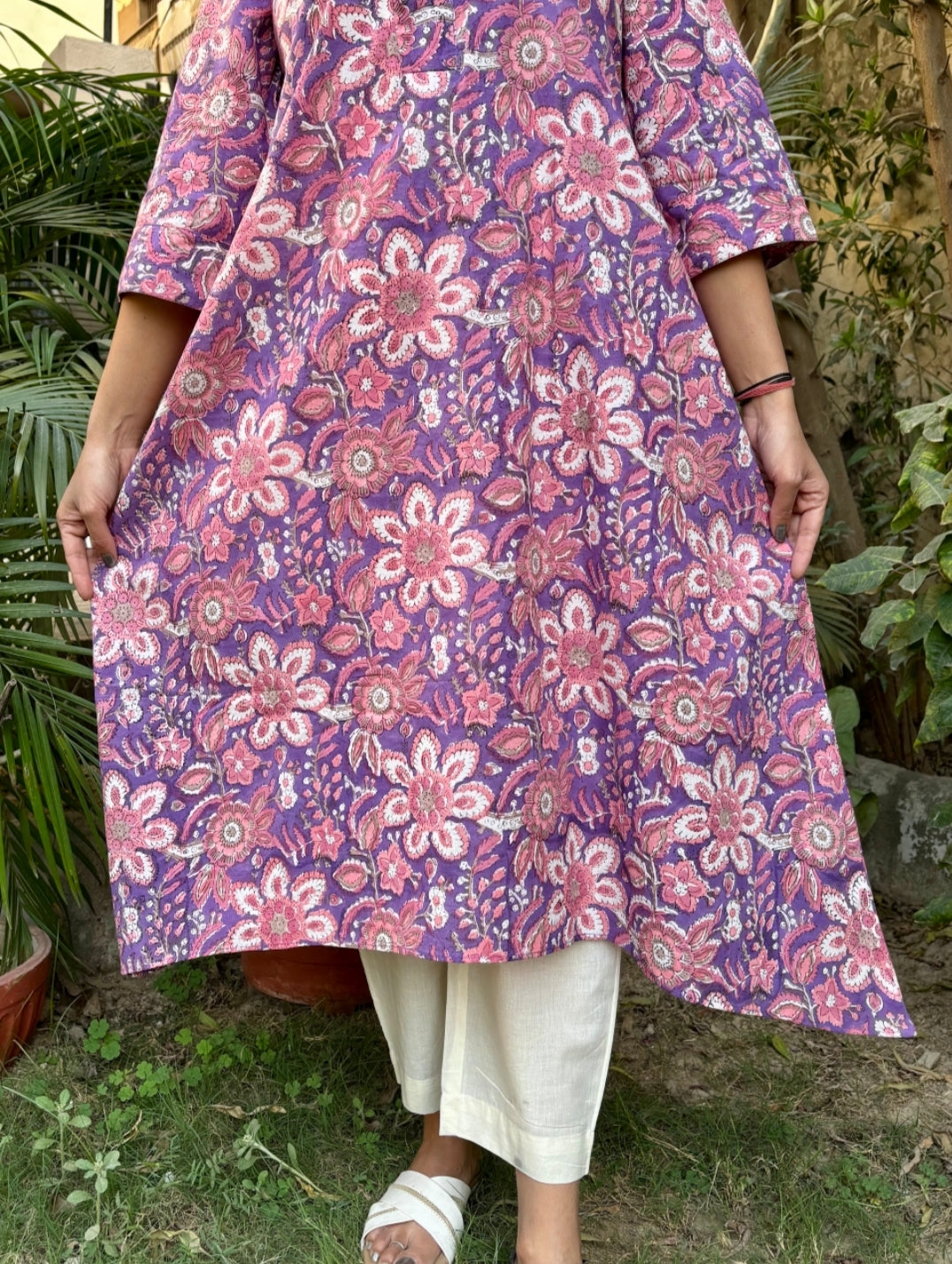 Purple Floral Kurta