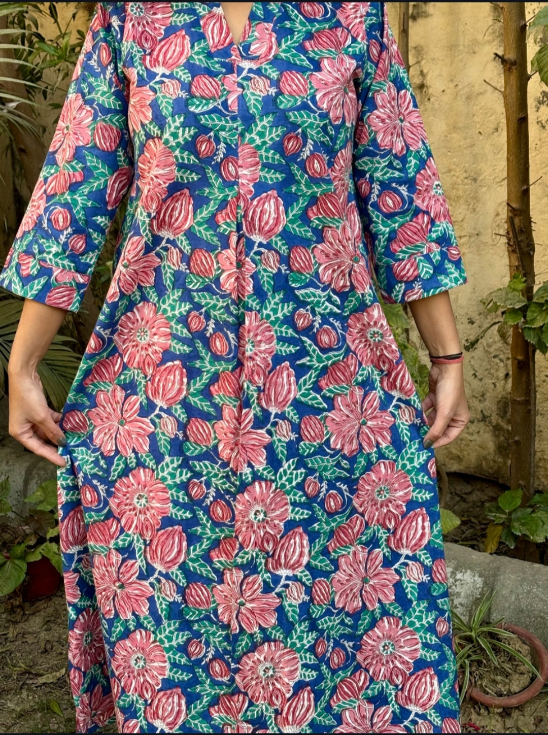 Blue Floral Kurta
