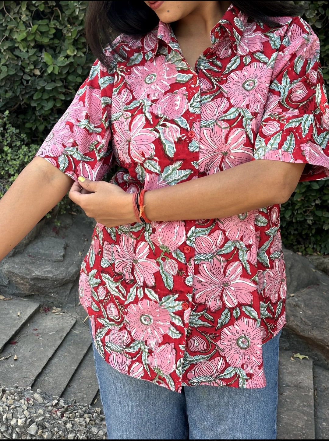 Scarlet Whisper Cotton Shirt