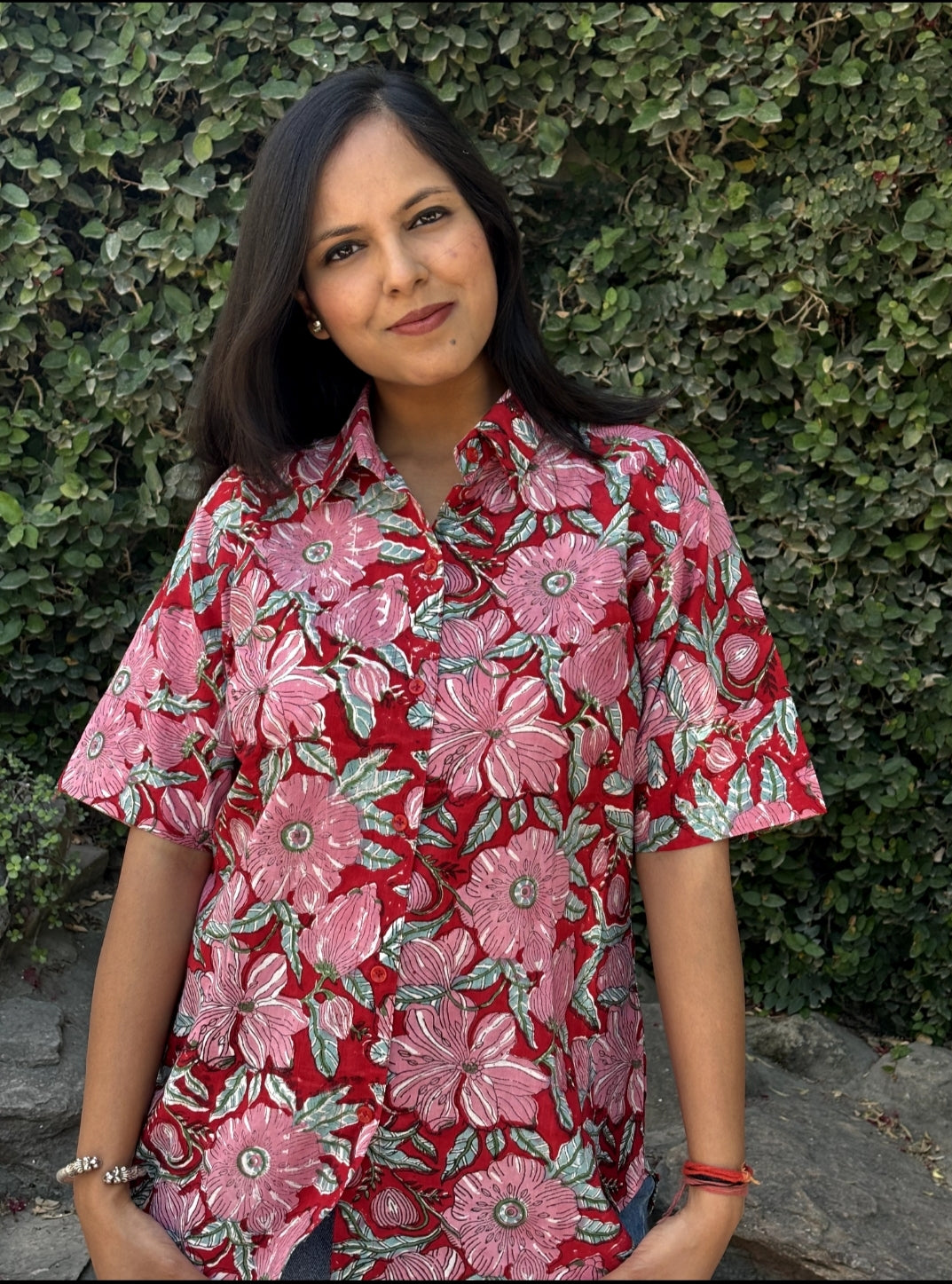 Scarlet Whisper Cotton Shirt
