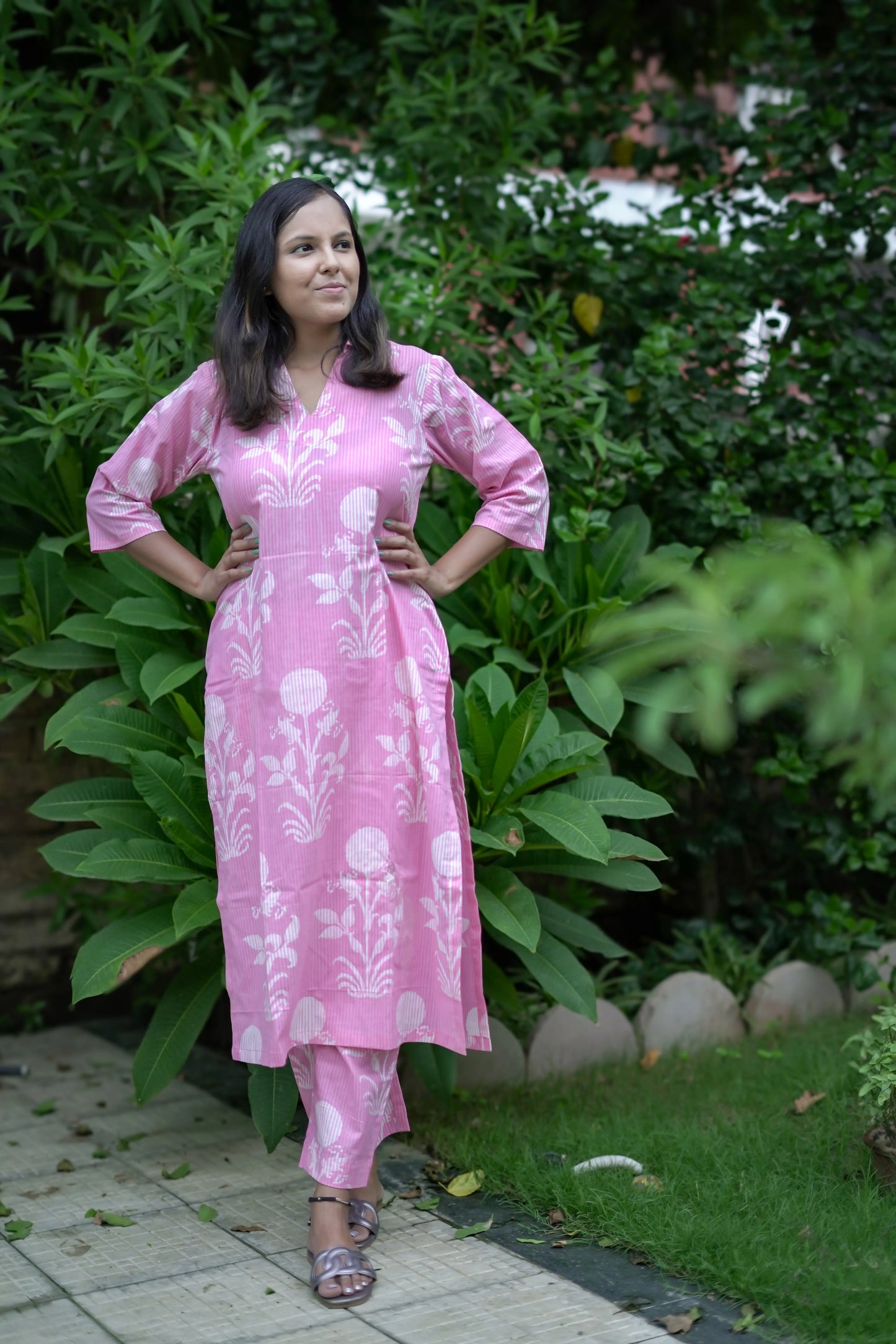 Pink Kurta Pant Coord