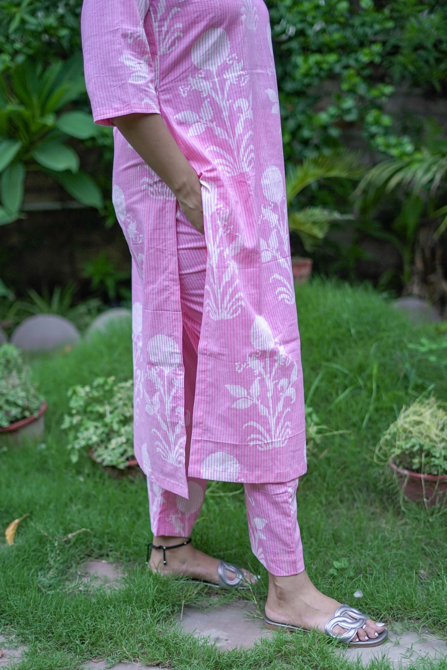 Pink Kurta Pant Coord