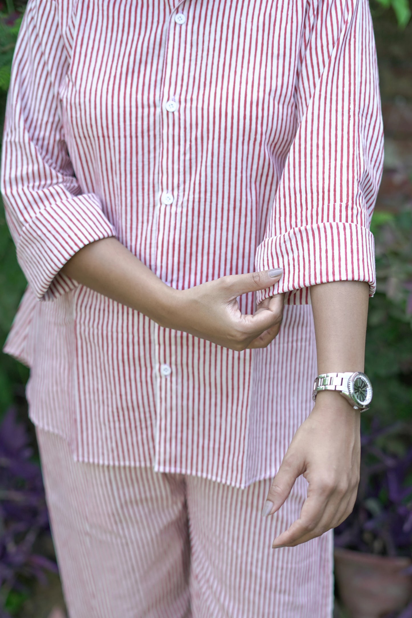 Red White Striped Shirt Style Coord