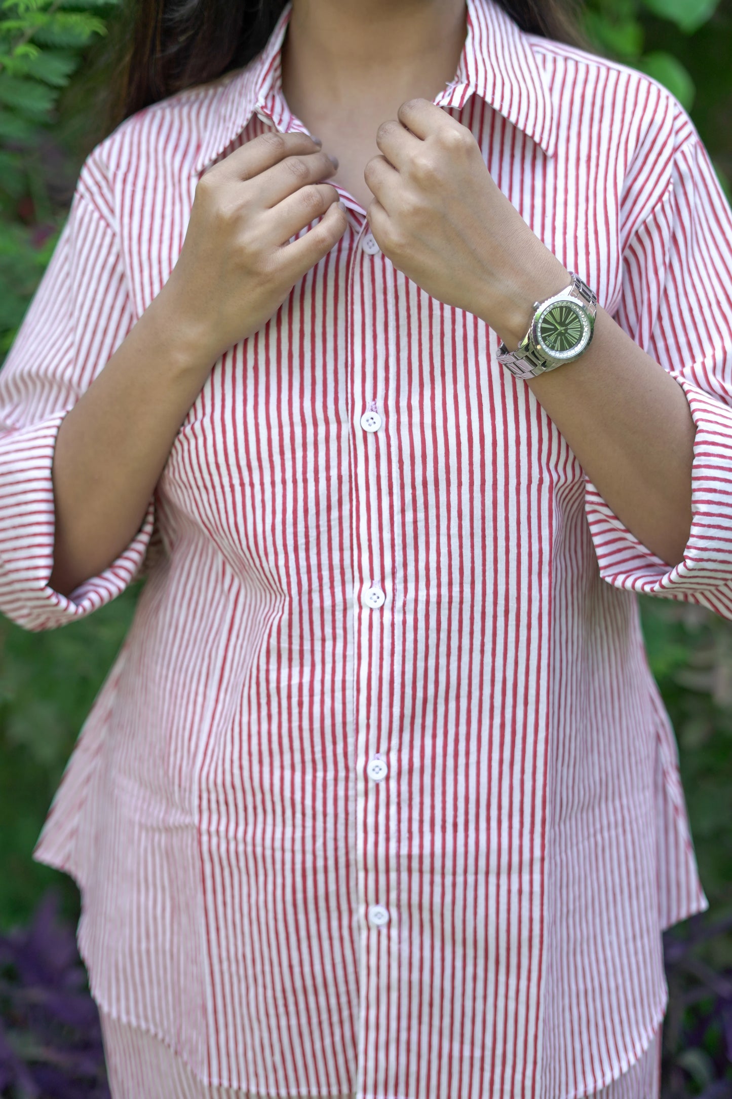 Red White Striped Shirt Style Coord