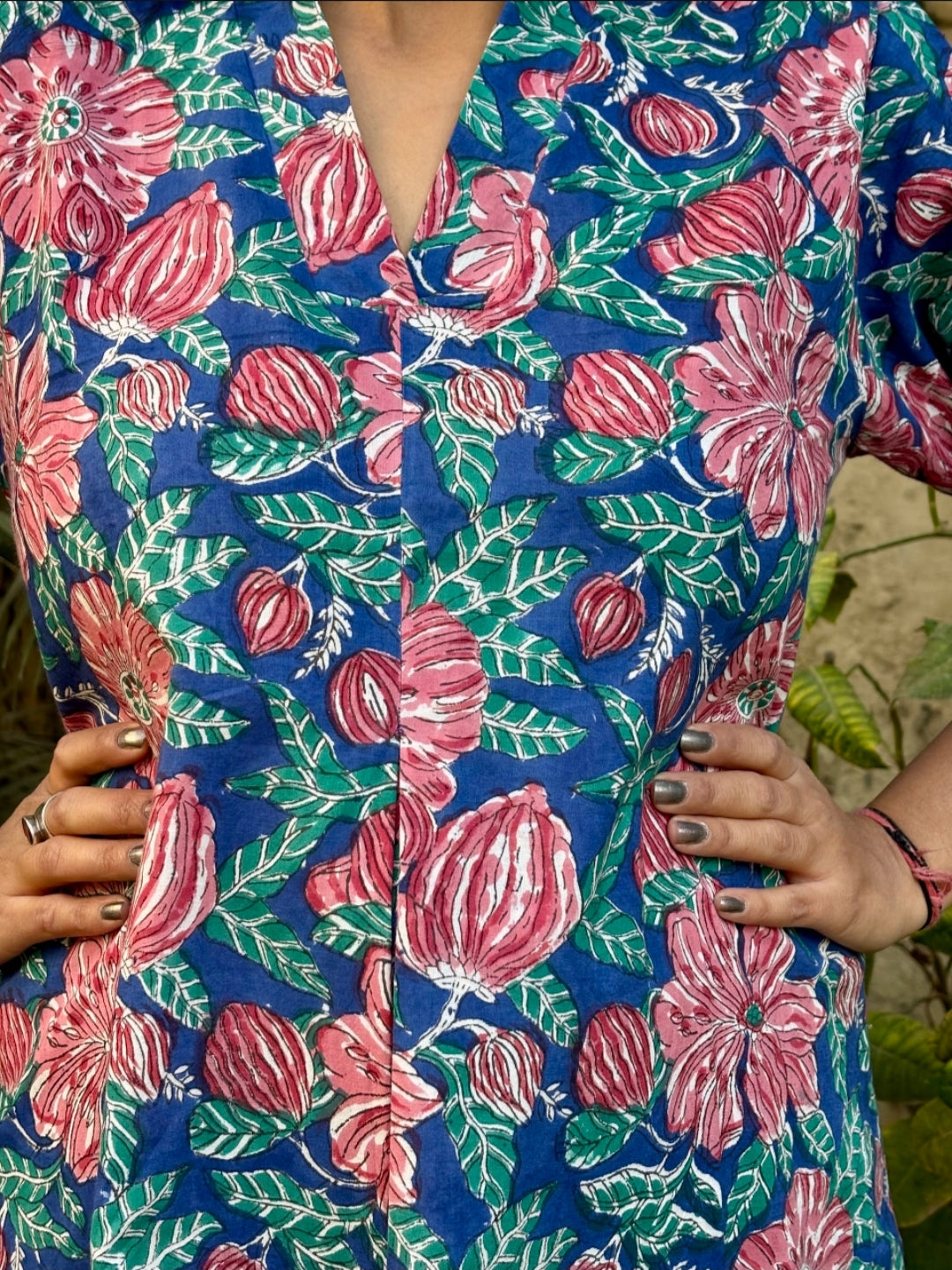 Blue Floral Kurta