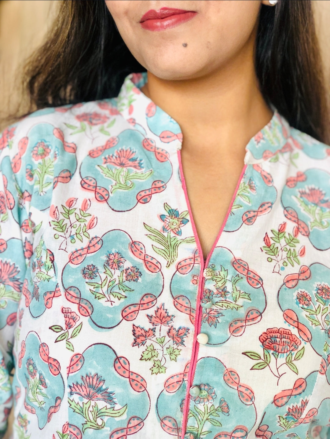 Pastel Bloom Cotton Kurta