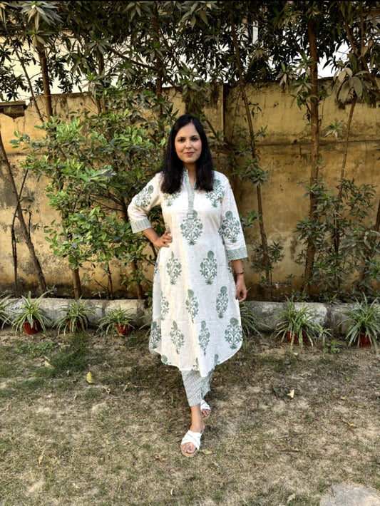 Ivory Green Garden Co-ord Set