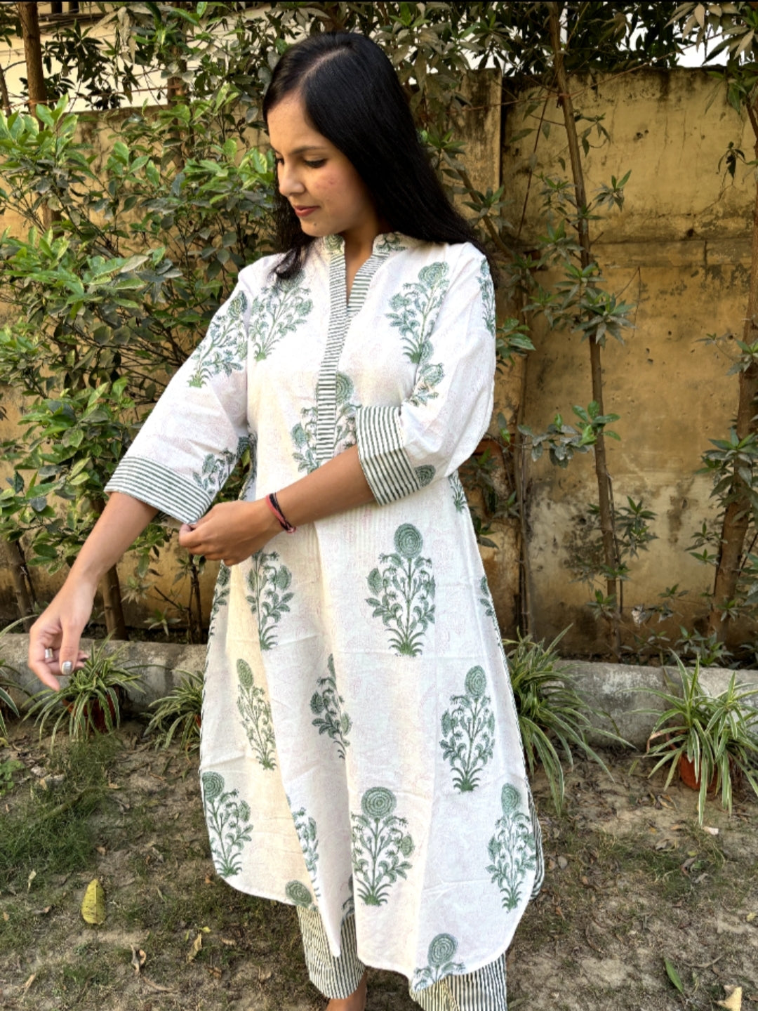 Ivory Green Garden Co-ord Set