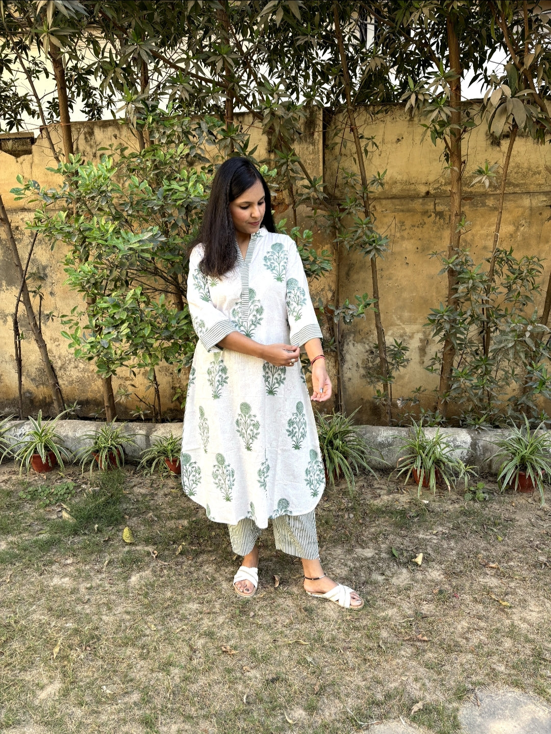 Ivory Green Garden Co-ord Set